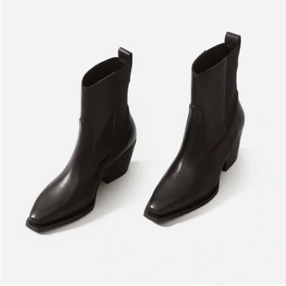 NEW EVERLANE The Black Western Boot Black Size 6.5 Coastal Cowgirl Minimalist